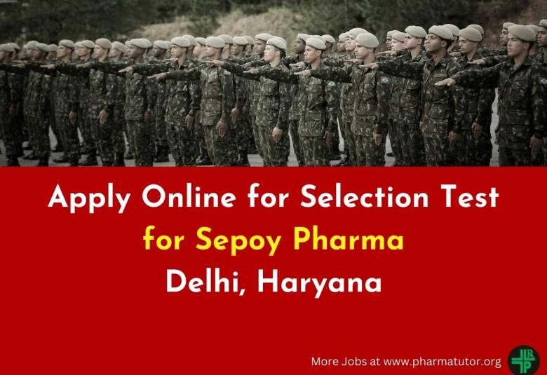 Apply Online for post of Sepoy Pharma in Indian Army