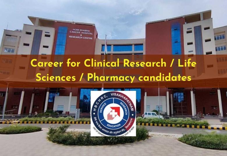 Career for Clinical Research / Life Sciences / Pharmacy candidates at HBCH&RC