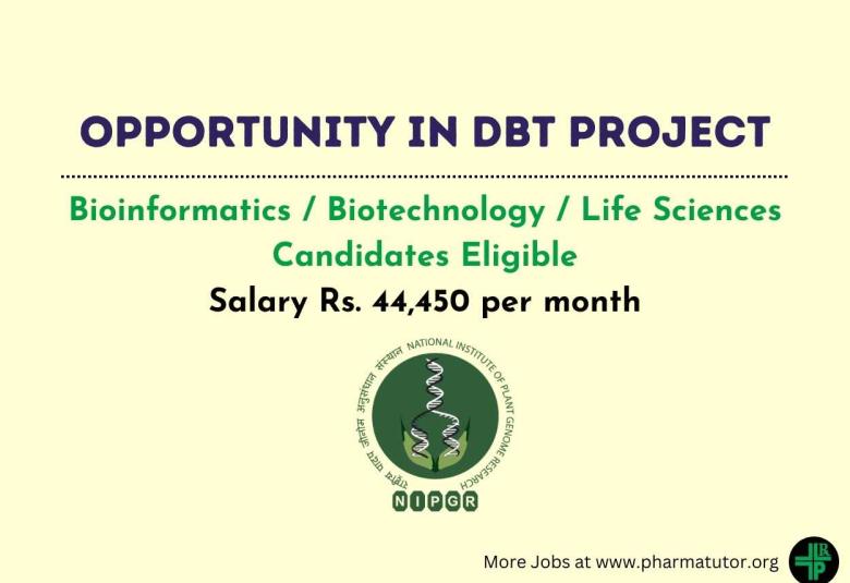 Opportunity in DBT project for Bioinformatics / Biotechnology / Life Sciences at NIPGR