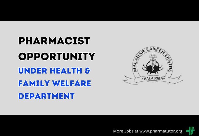 Pharmacist Opportunity under Health & Family Welfare Department, MCC