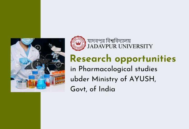 Research opportunities in Pharmacological studies ubder Ministry of AYUSH, Govt, of India
