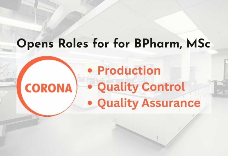 CORONA Remedies Opens Career Opportunities in Production, QC and QA