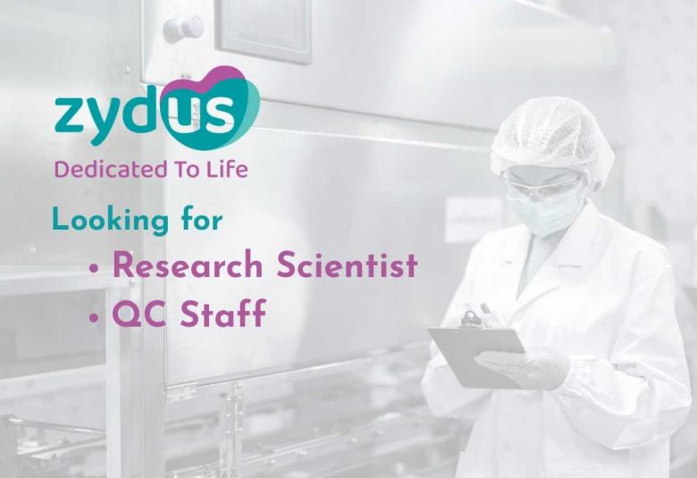 Zydus Lifesciences looking for Research Scientist, QC Staff