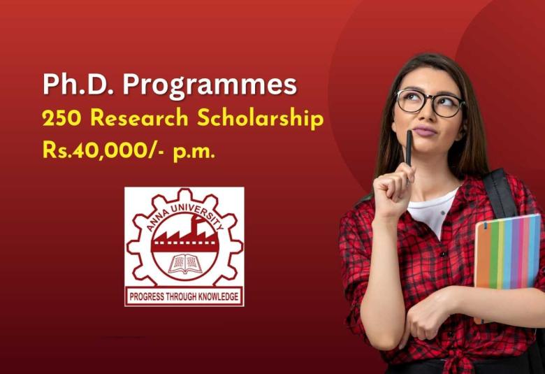 Applications are invited from eligible candidates for admission to Ph.D. programmes at Anna University