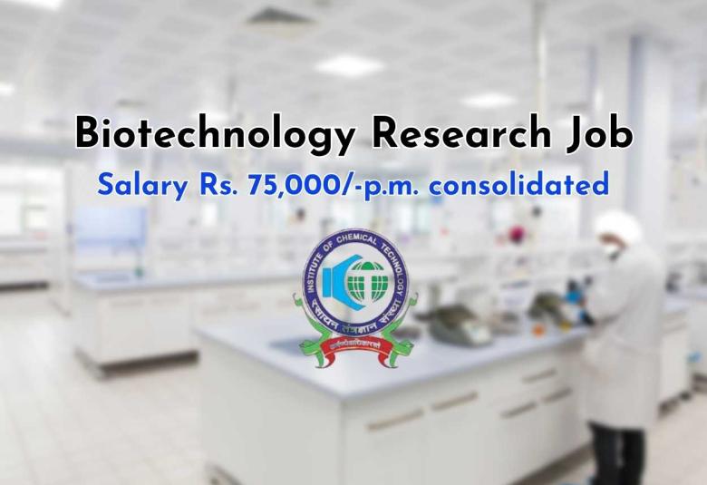 Biotechnology Research Job at Institute of Chemical Technology