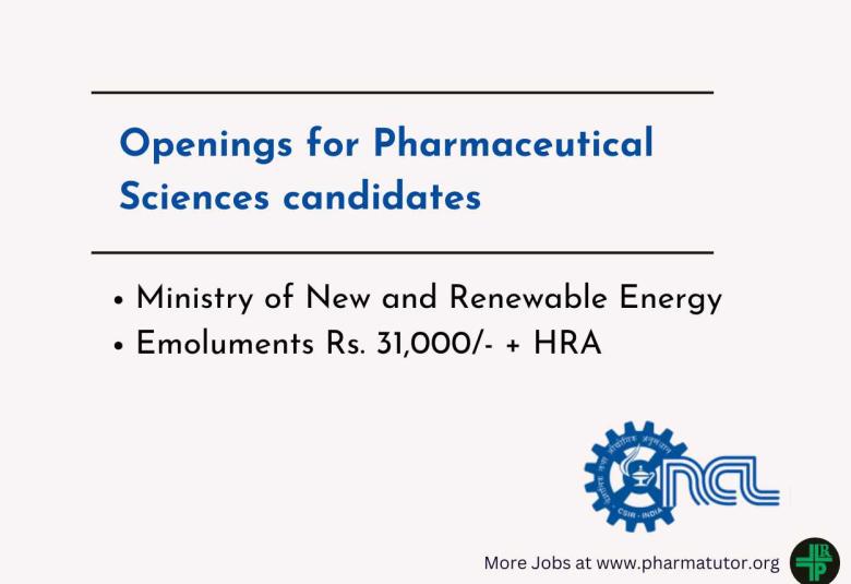 Call for Applications : Masters in Pharma candidates at CSIR-NCL