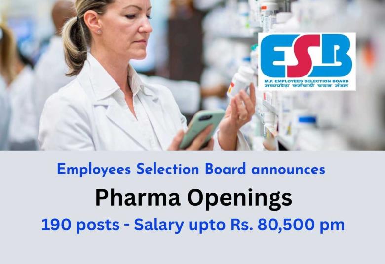 Employees Selection Board announces Pharma Openings