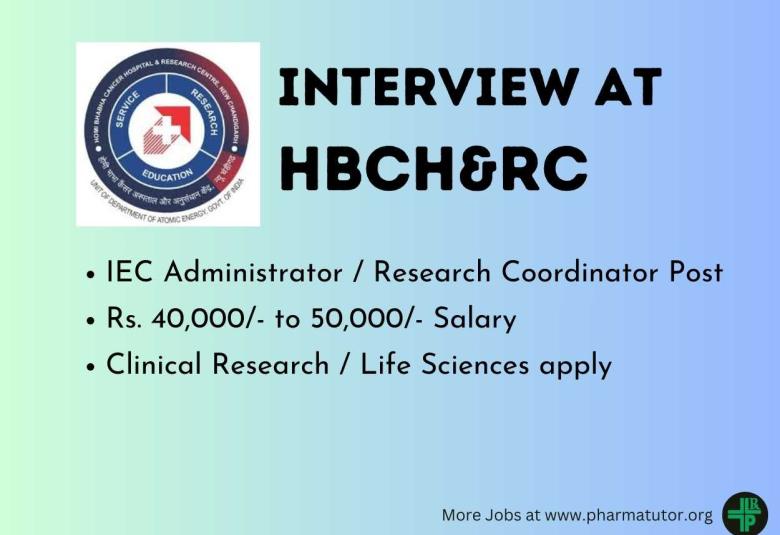 IEC Administrator / Research Coordinator Require at HBCH&RC