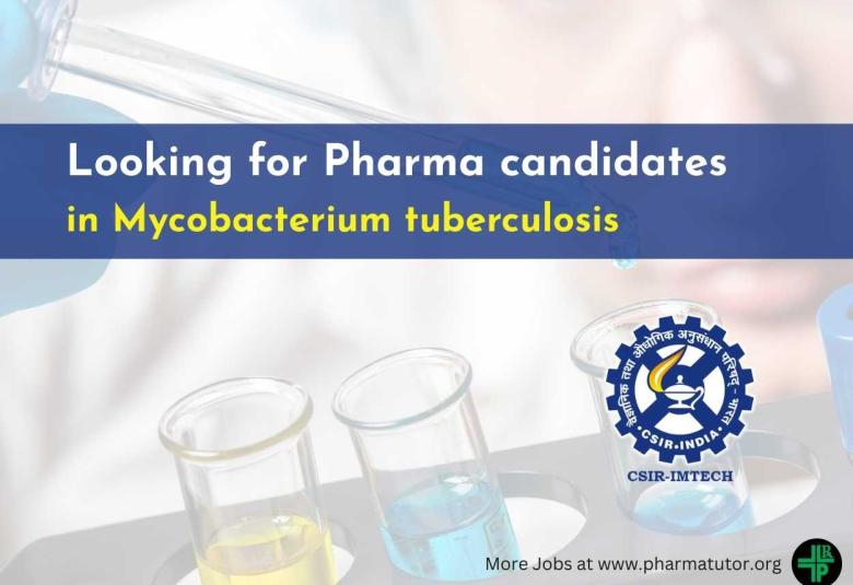 IMTECH looking for Pharma candidates in Mycobacterium tuberculosis