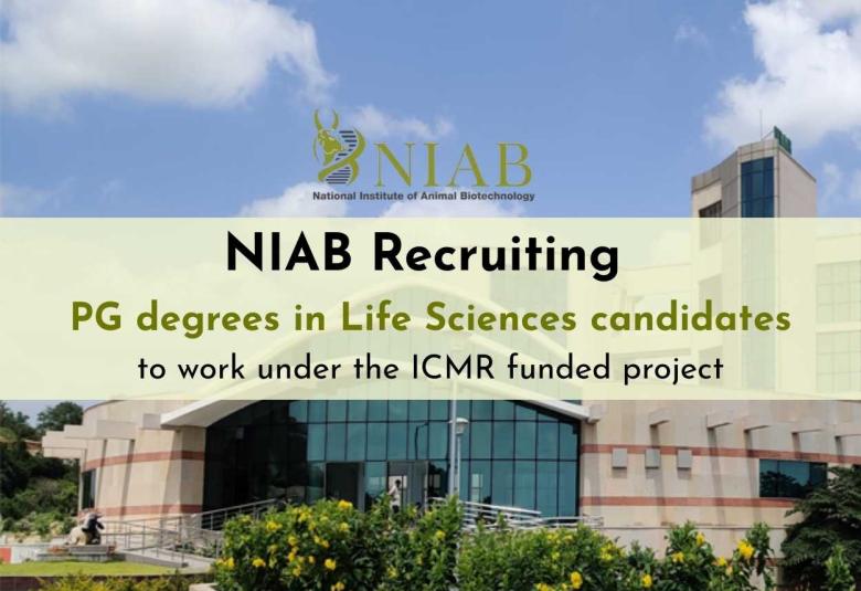 NIAB Recruiting PG degrees in Life Sciences candidates to work under the ICMR funded project