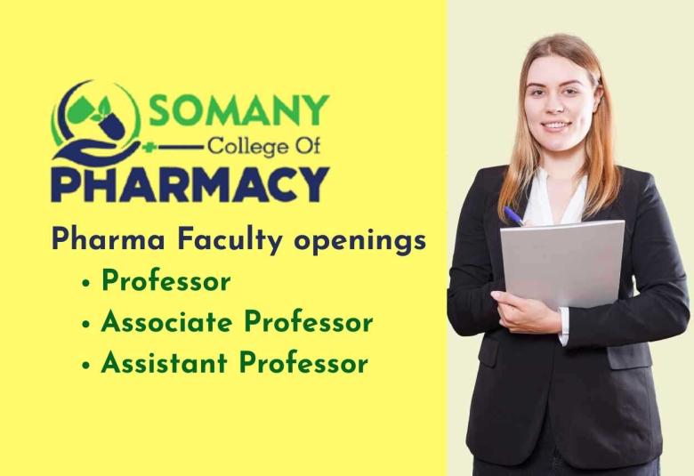 Pharma Faculty openings at Somany College of Pharmacy