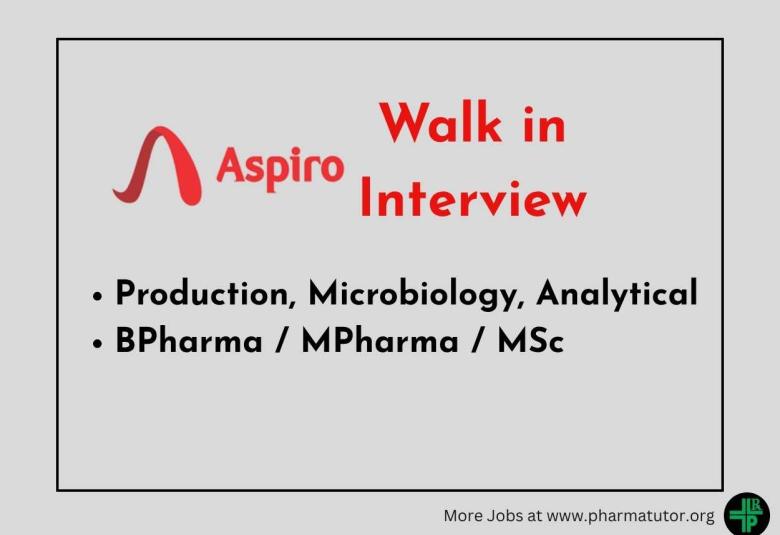 Production, Microbiology, Analytical Jobs at Aspiro Pharma