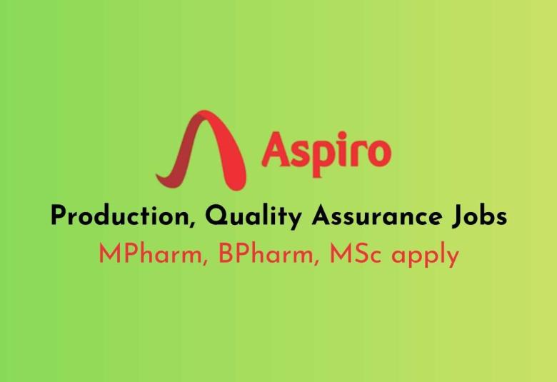 Pharmaceutical Production, Quality Assurance hiring at Aspiro Pharma