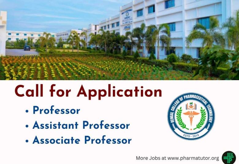 Career for Professor, Associate Professor & Assistant Professor at Bengal College of Pharmaceutical Technology