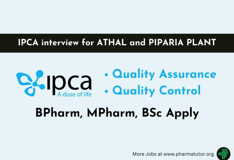 Quality Control and Quality Assurance Jobs at Ipca Laboratories