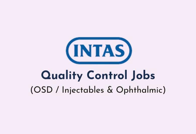 Quality Control Jobs at Intas Pharma