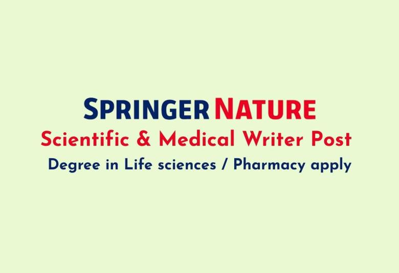 Apply Online for Scientific & Medical Writer at Springer Nature
