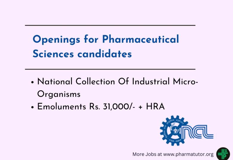 CSIR-NCL looking for Pharmaceutical Sciences candidates