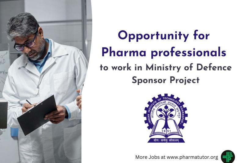 Opportunity for Pharma professionals to work in Ministry of Defence Sponsor Project