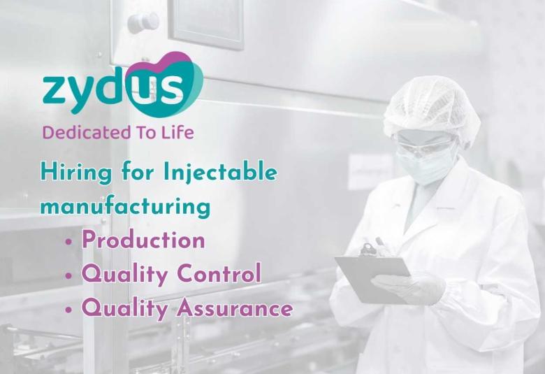Production, Quality Control and Quality Assurance Jobs at Zydus Life sciences