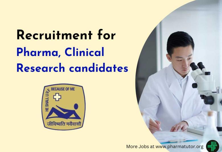 Recruitment for Pharma, Clinical Research candidates at SJRI