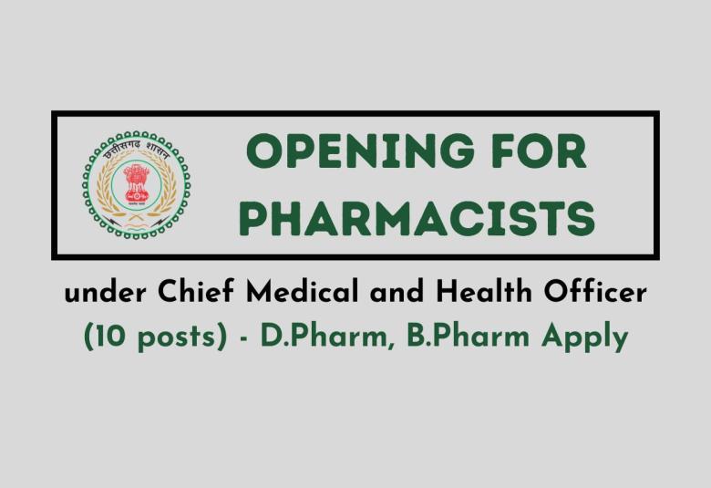 Recruitment for Pharmacists under Office of the CMHO