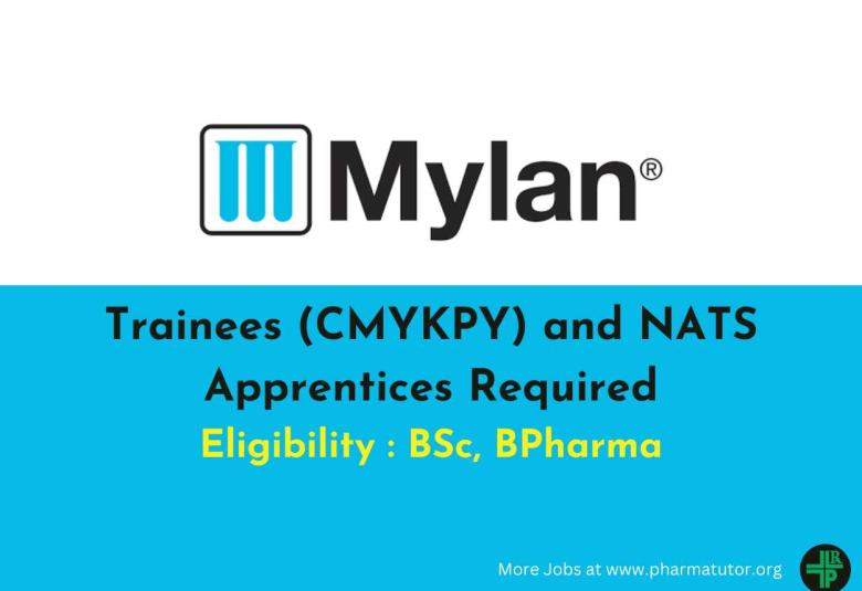 Trainees (CMYKPY) and NATS Apprentices Required for a Nashik-based Pharma Manufacturing Company