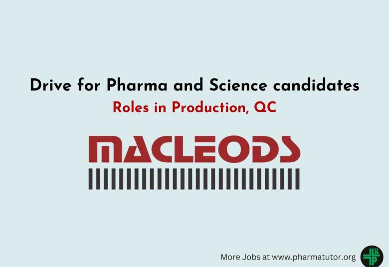 Walk In Drive for Pharma and Science candidates in Macleods