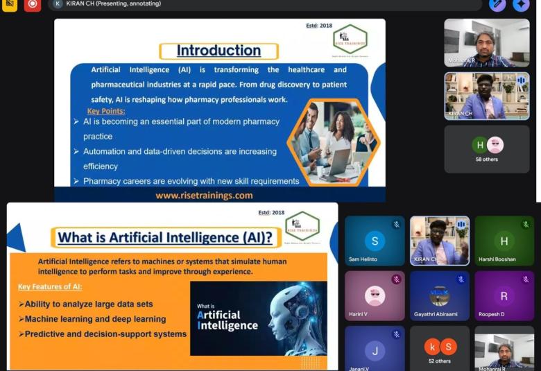 Webinar on Role of Artificial Intelligence in Pharmacy Careers and IT Impact organized by Saveetha College of Pharmacy