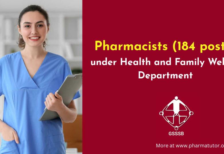 Apply Online for post of Pharmacists under Health and Family Welfare Department, GSSSB