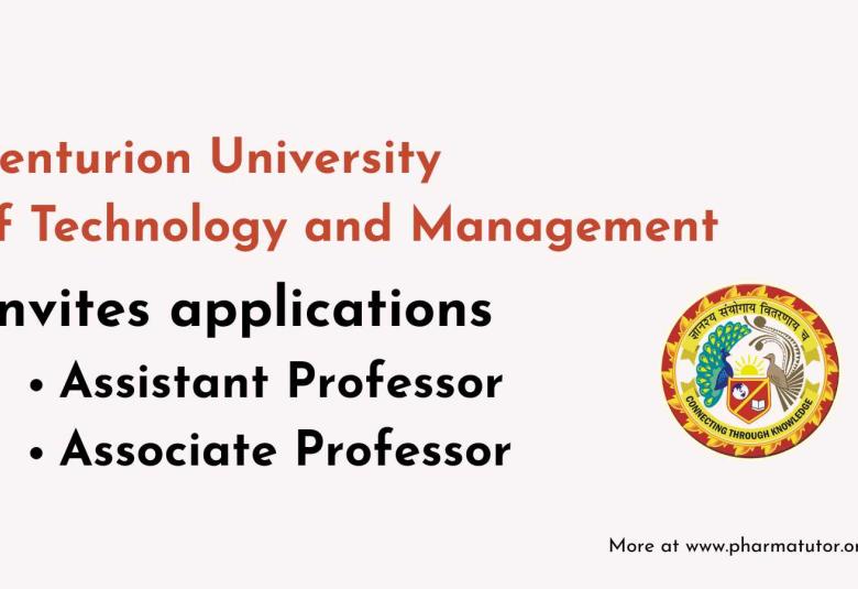 Centurion University of Technology and Management invites applications for Assistant & Associate Professor