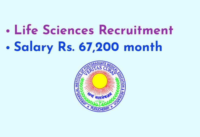 Life Sciences Recruitment at JIPMER