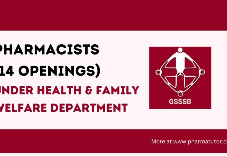 Pharmacists Recruitment under the control of Health and Family Welfare Department
