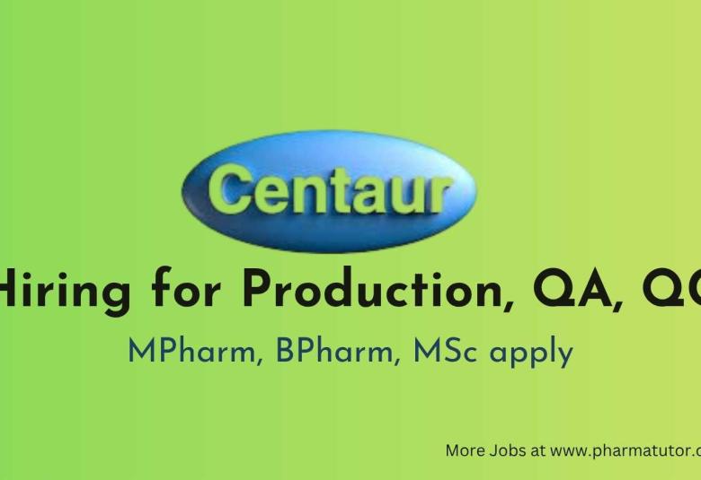 Production, Quality Control and Quality Assurance Jobs at Centaur