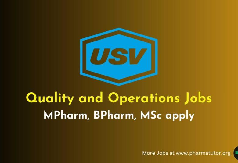 Quality and Operations Jobs at USV Private Limited