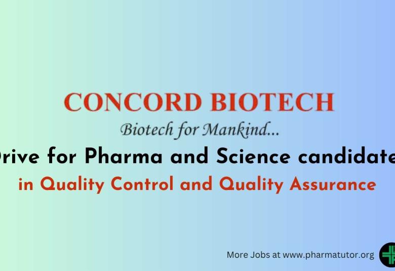 Quality Control and Quality Assurance Jobs at Concord Biotech