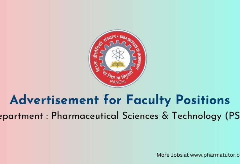Advertisement for Faculty Positions at Mesra Campus