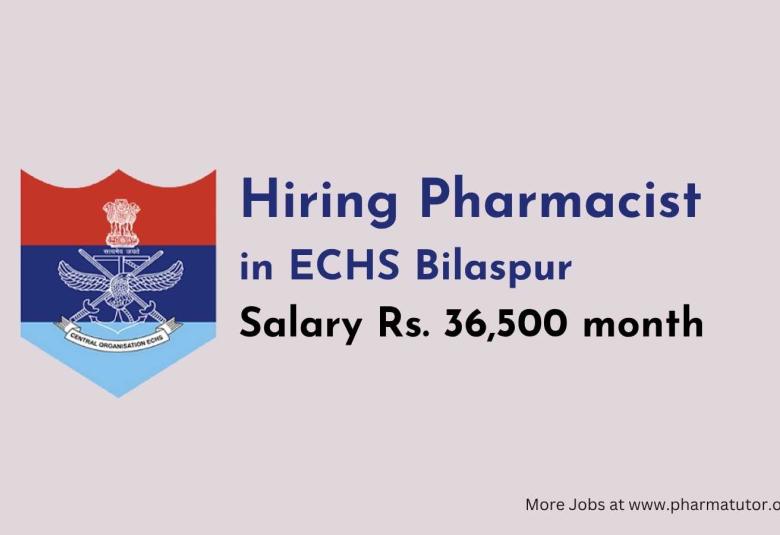 ECHS Bilaspur invites applications for post of Pharmacist