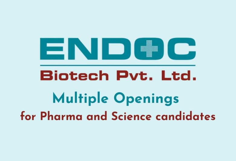 Multiple Openings for Pharma and Science candidates at Endoc Biotech