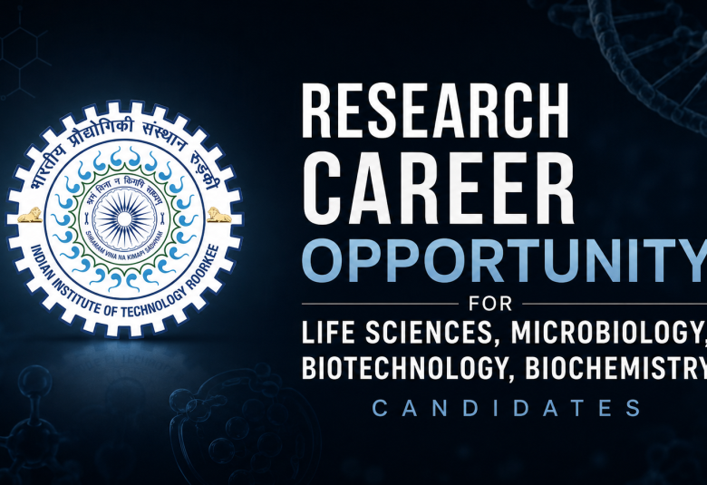Research Career Opportunity for Life Sciences, Microbiology, Biotechnology, Biochemistry Candidates at IIT