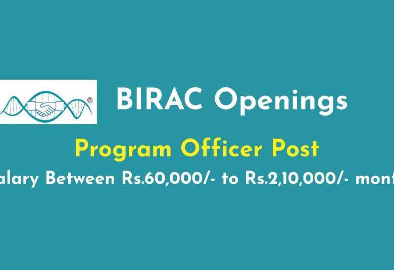 Work as Program Officer at Biotechnology Industry Research Assistance Council