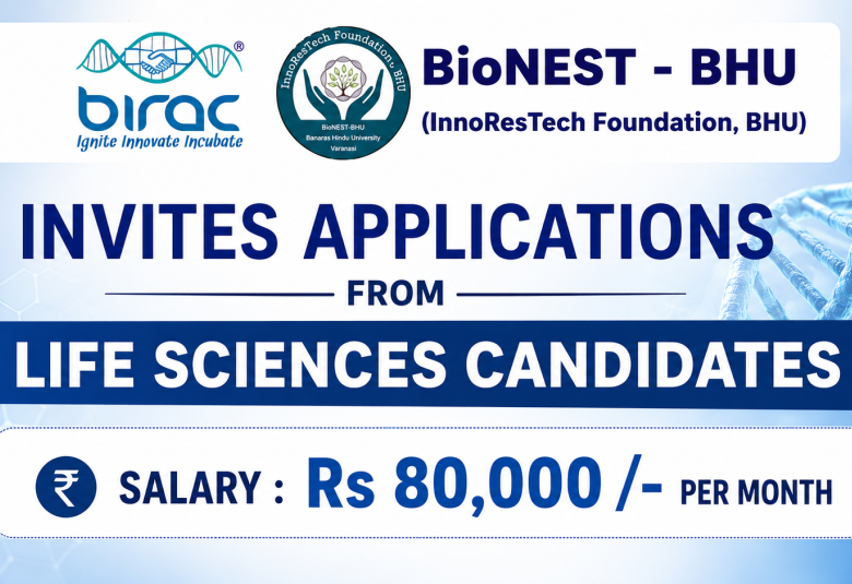 BioNEST-BHU invites applications from Life Sciences candidates