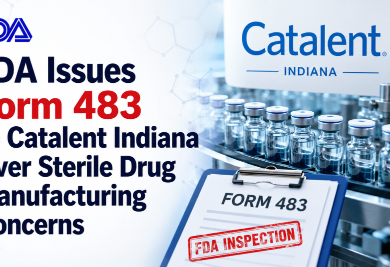 FDA Issues Form 483 to Catalent Indiana Over Sterile Drug Manufacturing Concerns