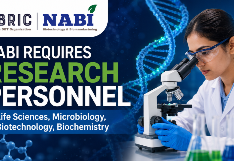 NABI requires research personnel - Life Sciences, Microbiology, Biotechnology, Biochemistry apply