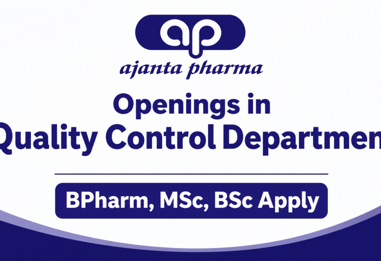 Openings in Quality Control Department at Ajanta Pharma