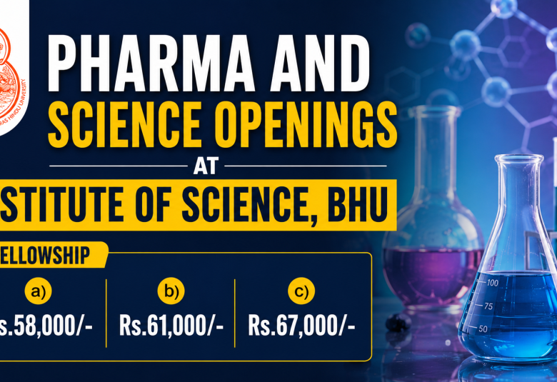 Pharma and Science Openings at Institute of Science, Banaras Hindu University
