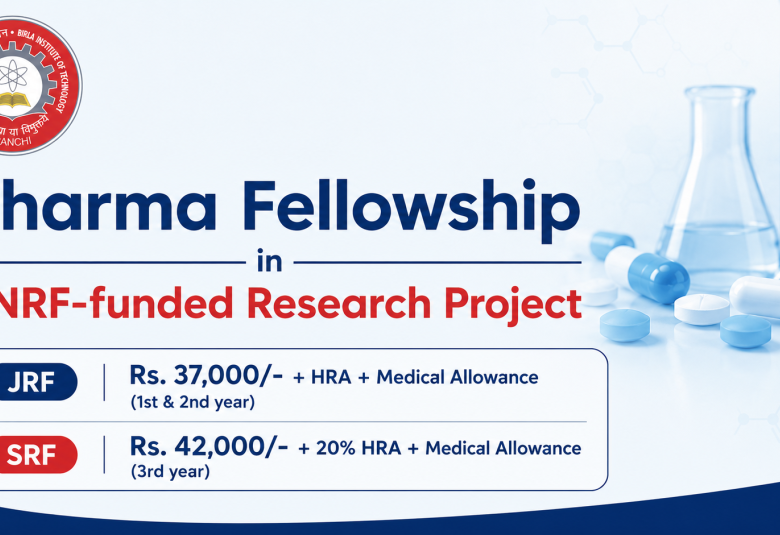 Pharma Fellowship in ANRF-funded research project at BIT Mesra