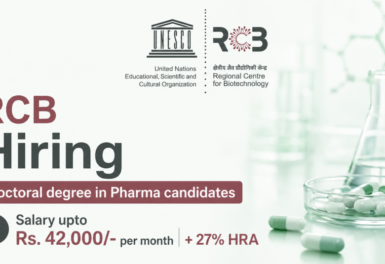 RCB Hiring Doctoral degree in Pharma candidates