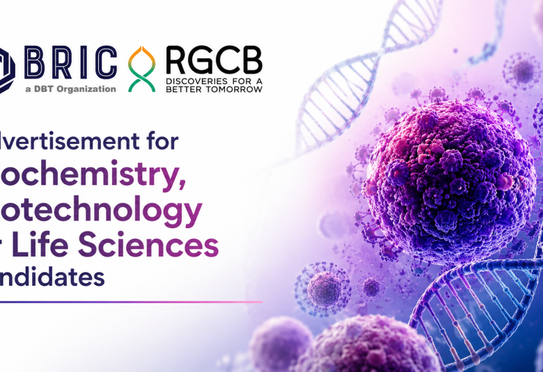 Advertisement for Biochemistry, Biotechnology, or Life Sciences candidates at BRIC-RGCB