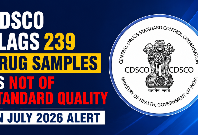 CDSCO Flags 239 Drug Samples as Not of Standard Quality in July 2026 Alert